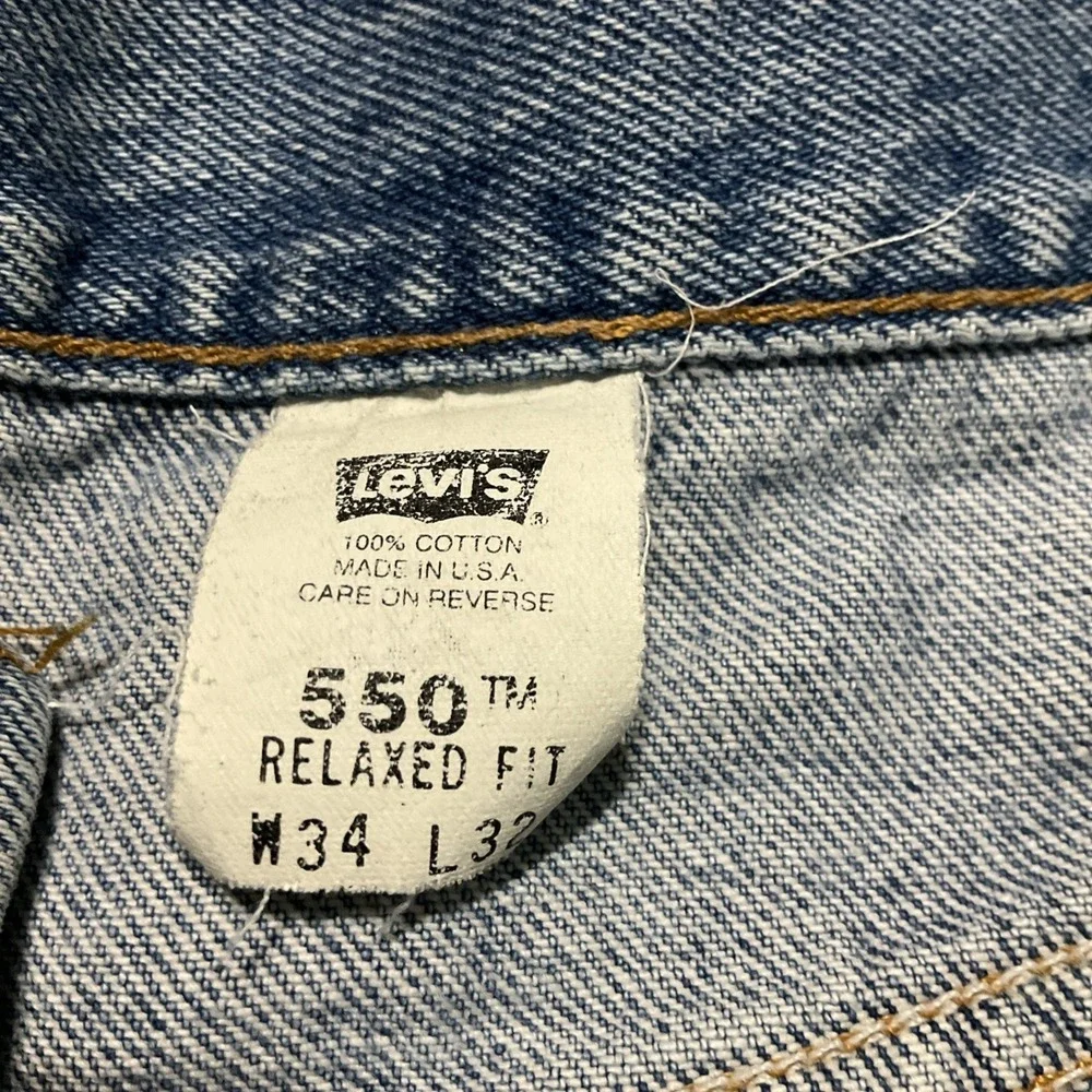 Levi's 550 USA Made Mens 34x32 Blue Relaxed‎ Fit Vintage Early 90's Denim Jeans